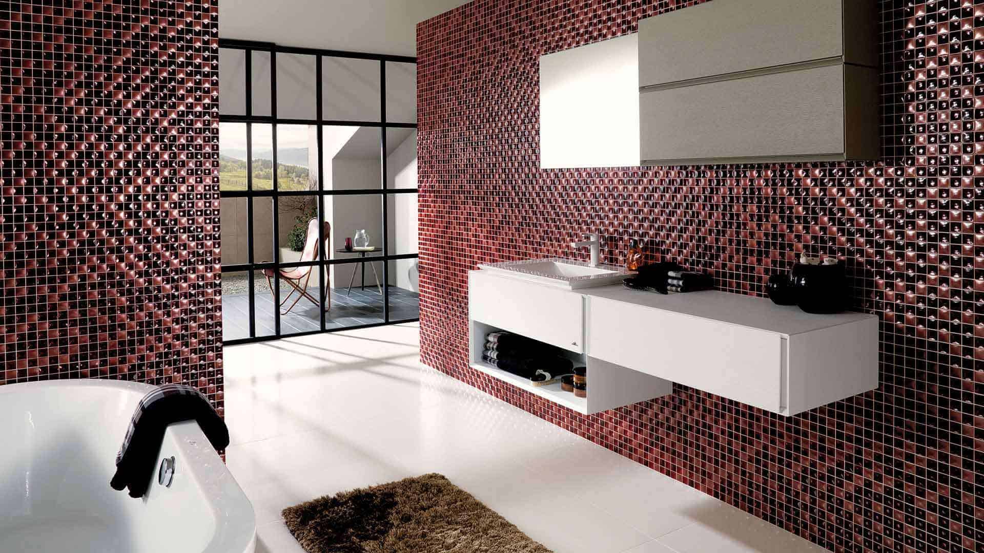 Мозаичная плитка. Venis Minidual Brown 200x333. Плитка Porcelanosa Eidos Ambar p3144604. Керамическая мозаика в интерьере. Мозаичная плитка для ванной.