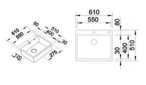 Мойка кухонная Blanco Claron 550-IF/A 521639 61х51