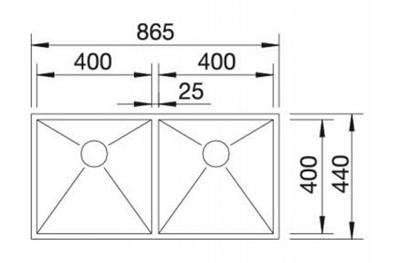 Мойка кухонная Blanco Zerox 400/400-IF/A 521619 86.5х44