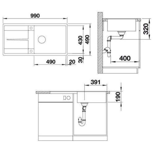 Мойка кухонная Blanco Metra XL 6S-F Кофе 519157 99x49