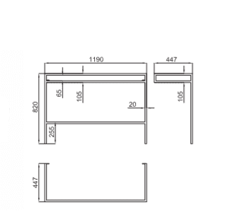 Структура для подвесных раковин Noken Square 100233996-N802910948
