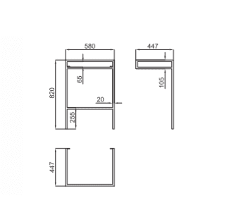 Структура для подвесных раковин Noken Square 100234021-N802910946