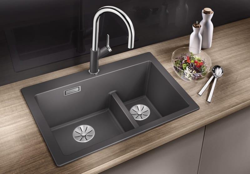 Мойка кухонная Blanco Pleon 6 Split Темная скала 521690 61.5х51