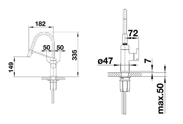 Смеситель для кухни Blanco Viu-S Хром 524813