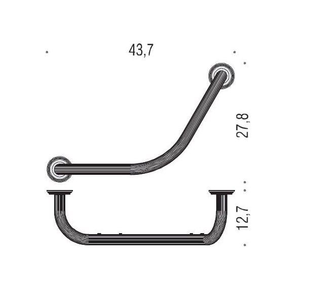 Поручень для ванны Colombo Design Hermitage античная бронза В3376.OA 43.7 см