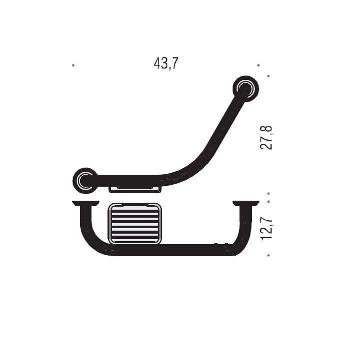 Поручень для ванны с мыльницей Colombo Design Hermitage хром В3375  43.7 см