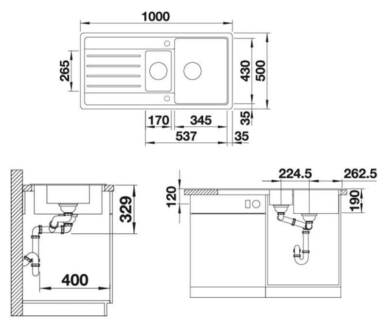 Мойка кухонная Blanco Legra 6S Шампань 522211 100х50