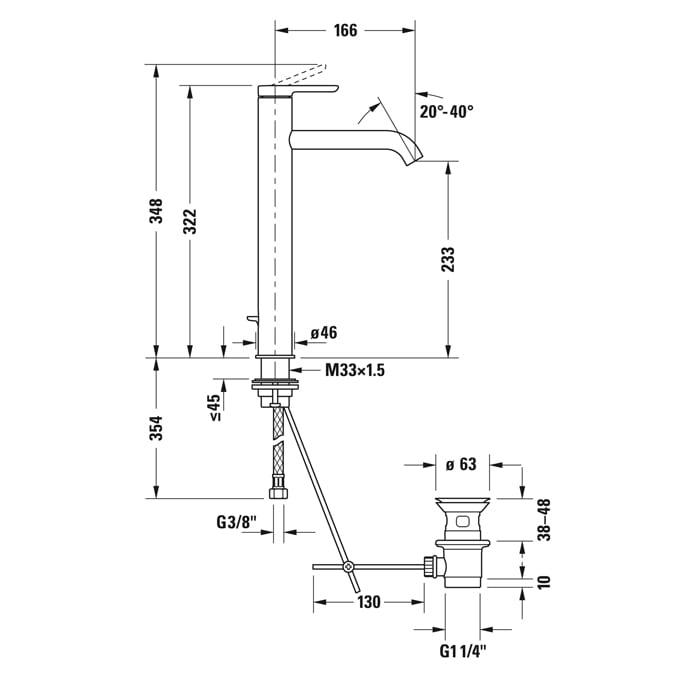 Смеситель для раковины Duravit С.1 C11040001010