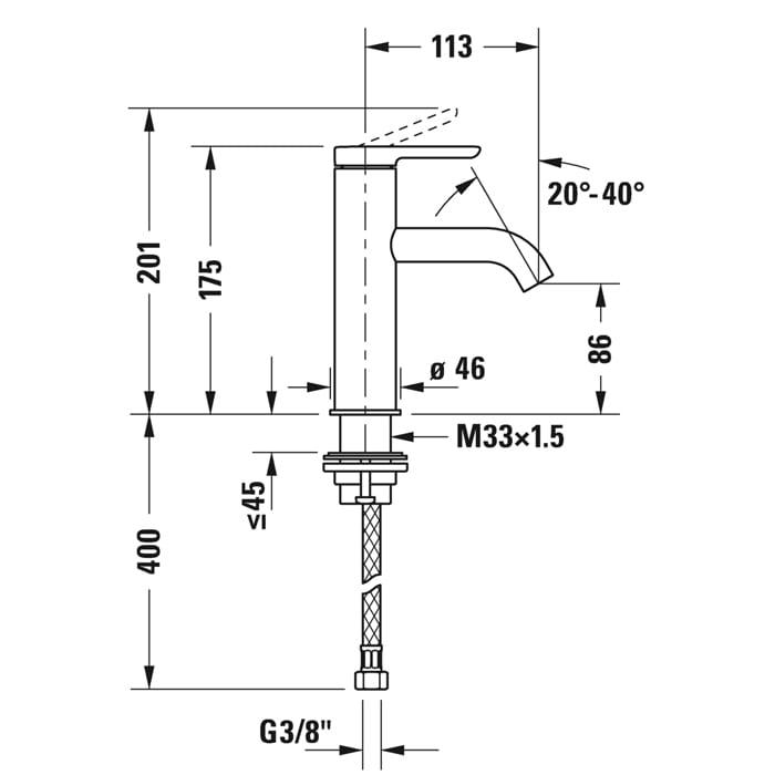 Смеситель для раковины Duravit С.1 C11020002010