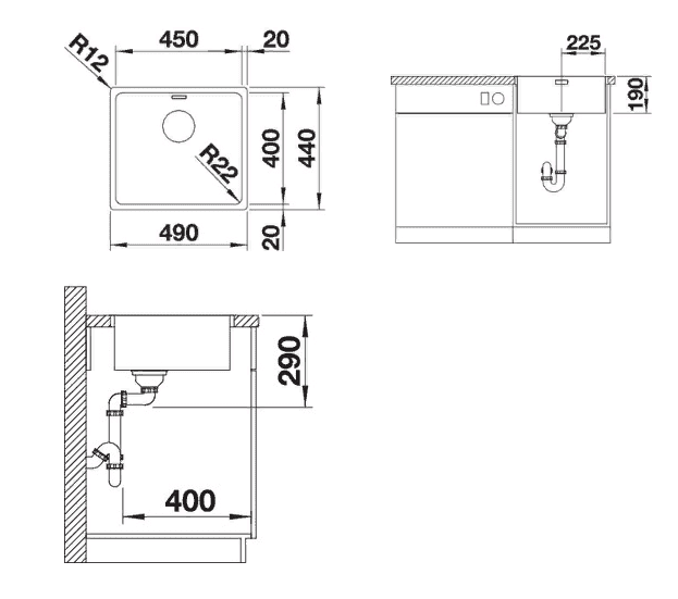 Мойка кухонная Blanco Andano 450-IF 522961 49х44