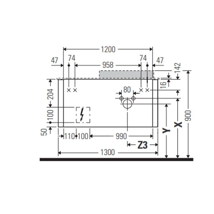 Тумба подвесная Duravit Happy D.2 Plus HP4932L9292 130x55