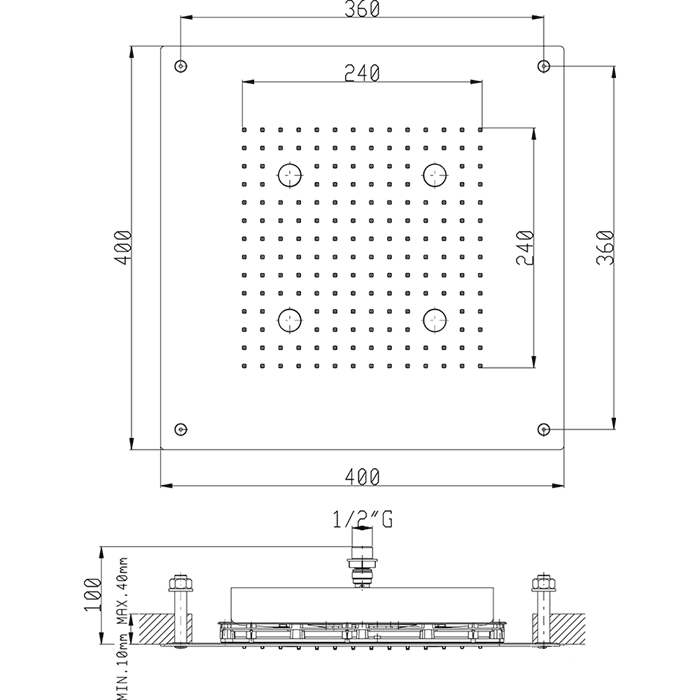 Верхний душ Cisal Zen Shower ZS027130D2