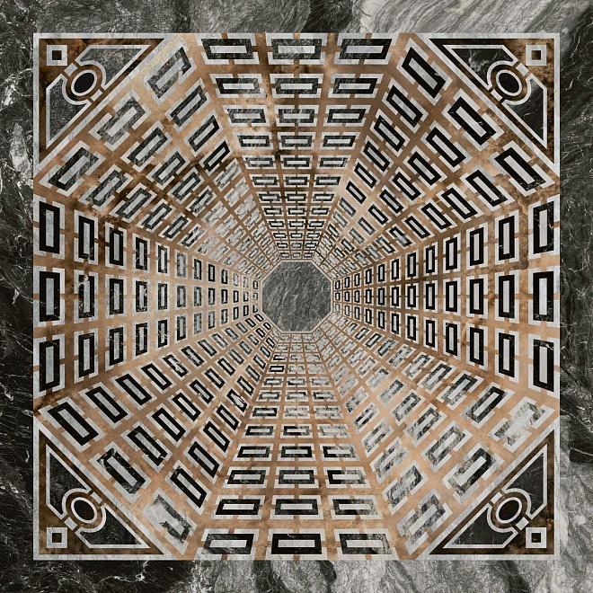 Декор Kerama Marazzi Арката серый тёмный лапп. SG013402R/D 119.5x119.5