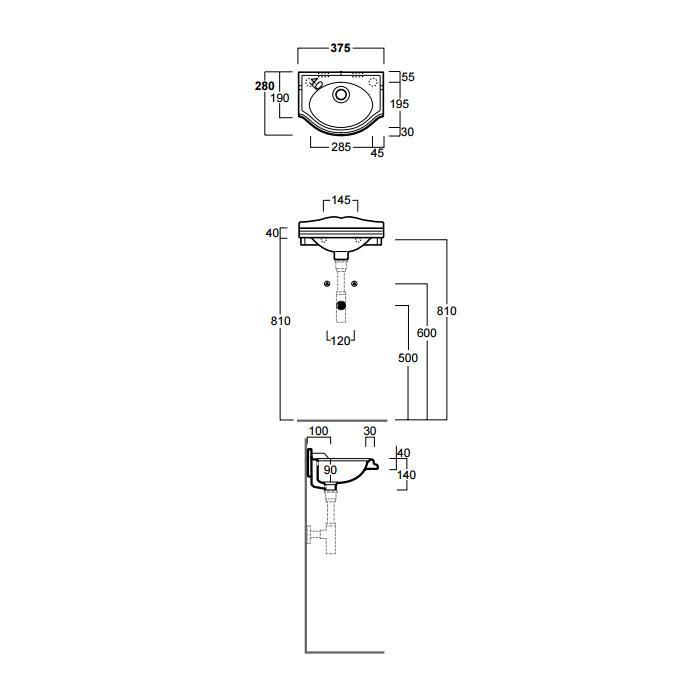 Раковина подвесная Simas Arcade AR035bi*0 37x28