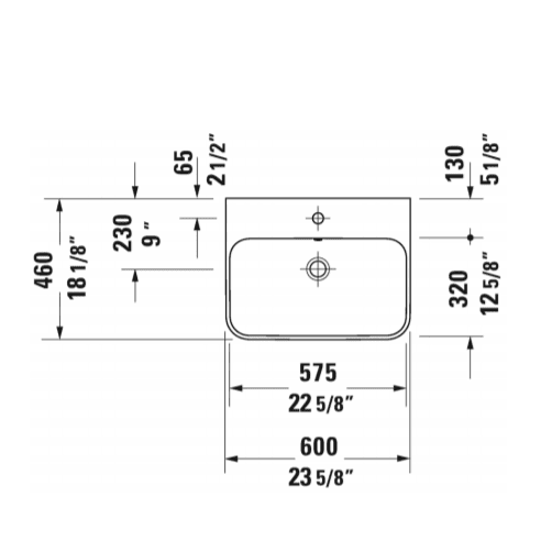 Раковина накладная Duravit Happy D.2 Plus 2360600000 60x46