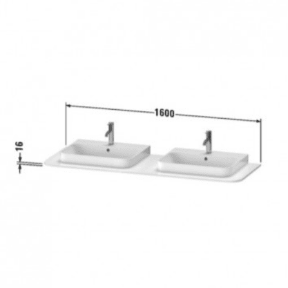 Столешница Duravit Happy D.2 Plus HP032HB8080 160x55