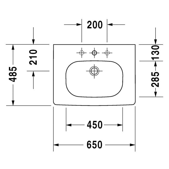 Раковина для мебели Duravit D-Code 03426500302 65x48