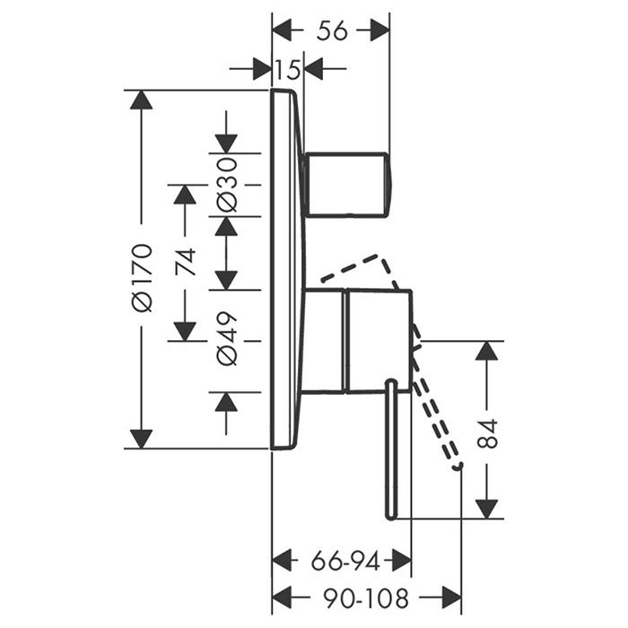 Смеситель для ванны Axor Uno 38426820