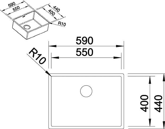 Мойка кухонная Blanco Claron 550-U 521579 59х44