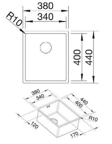 Мойка кухонная Blanco Claron 340-U 521571 44х38