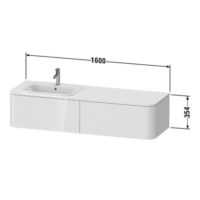 Тумба подвесная Duravit Happy D.2 Plus HP4954L2222 160x55