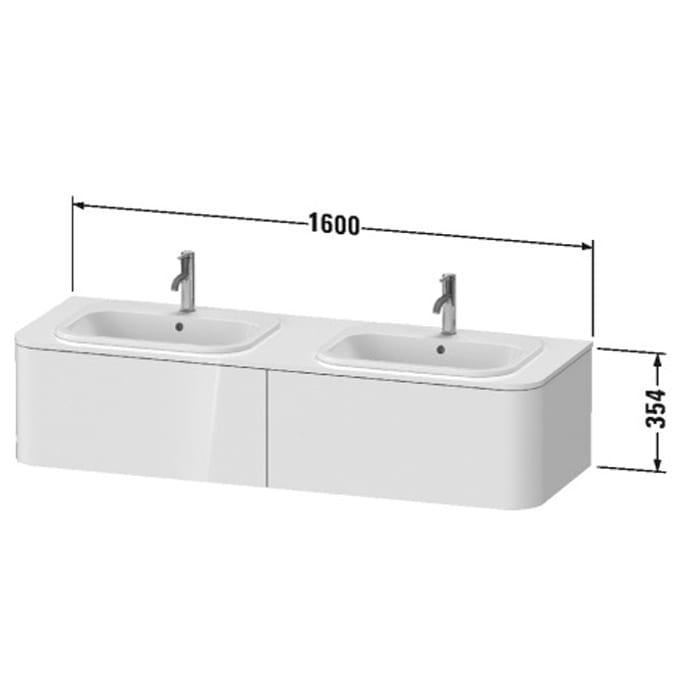 Тумба подвесная Duravit Happy D.2 Plus HP4956B9292 160x55