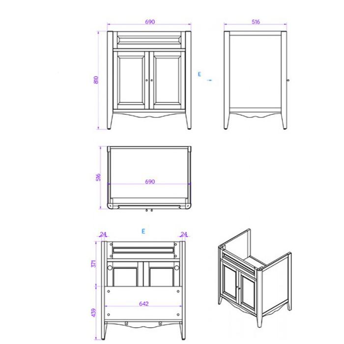 Комплект мебели TW Veronica Nuovo VER2073-G+AR834bi*1