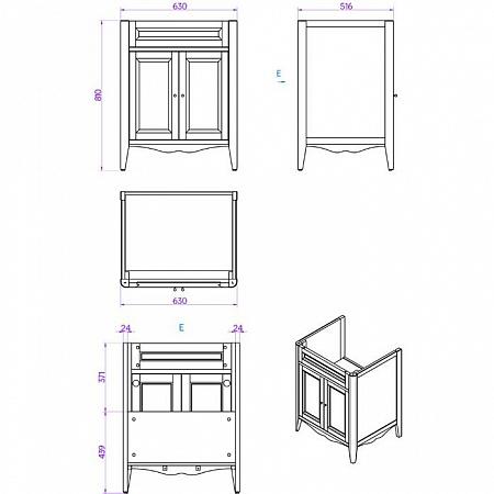 Комплект мебели TW Veronica Nuovo VER2068-G+AR824bi*1