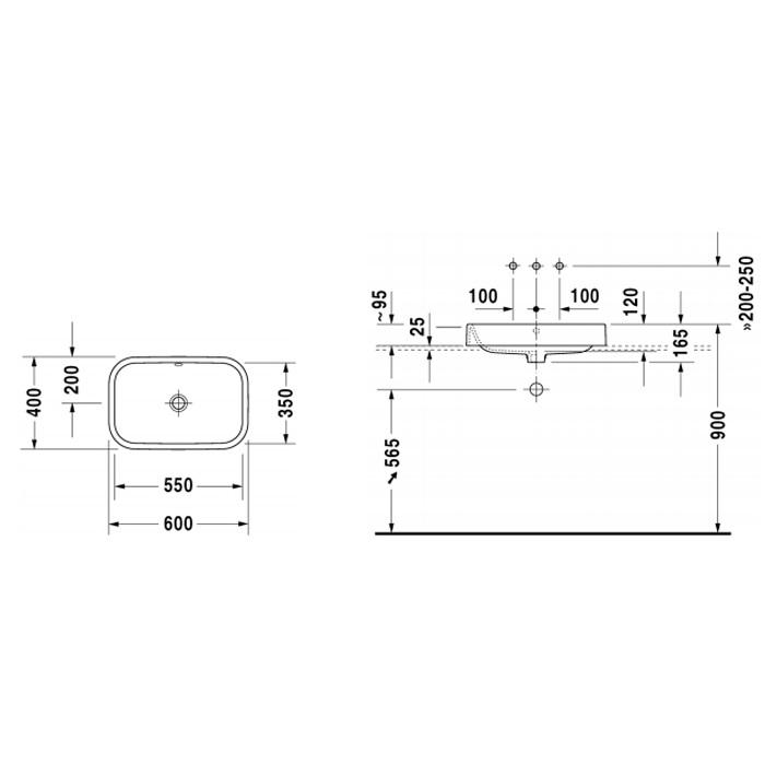 Раковина накладная Duravit Happy D.2 2314600000 60x40