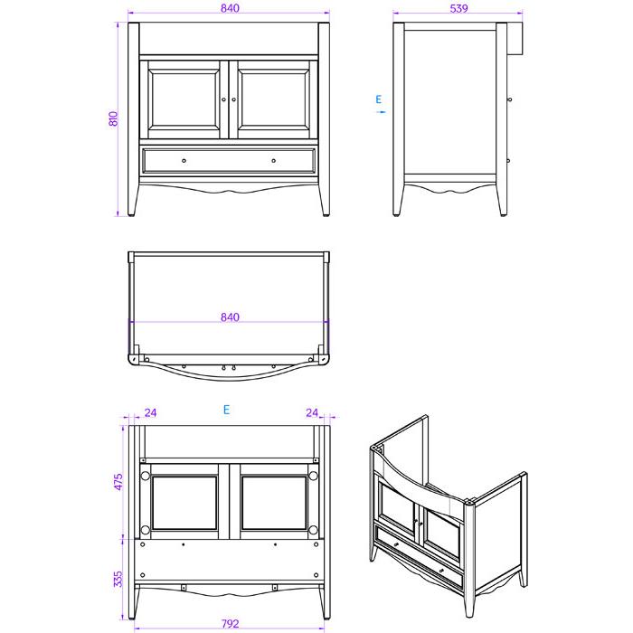 Комплект мебели TW Veronica Nuovo VER3090-V+AR864bi*1