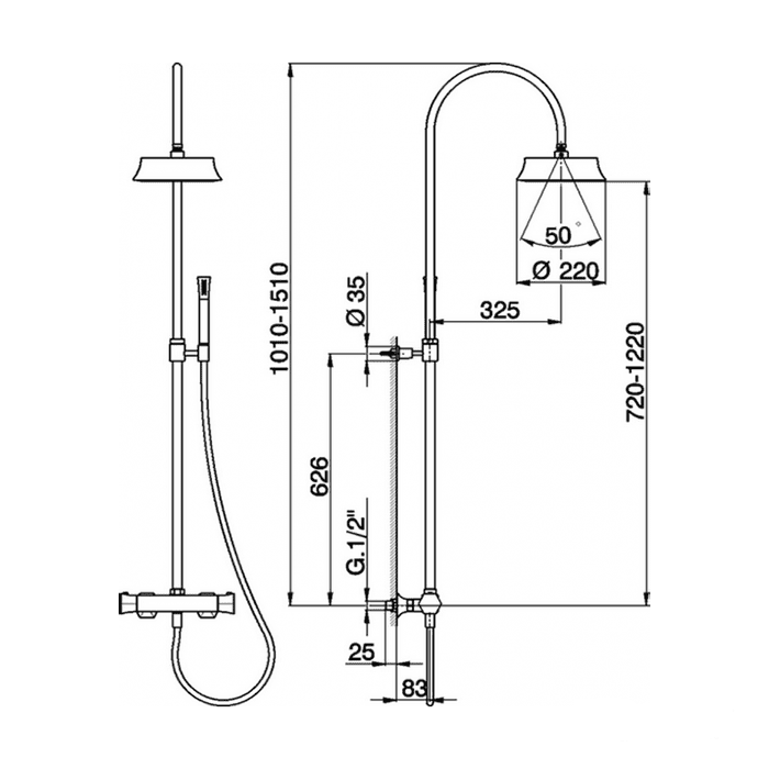 Душевая стойка Cisal Cherie CEC8001021