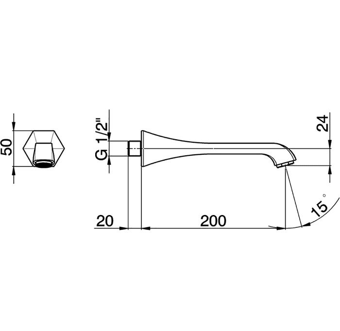 Излив для ванны Cisal Complementi CE00024024