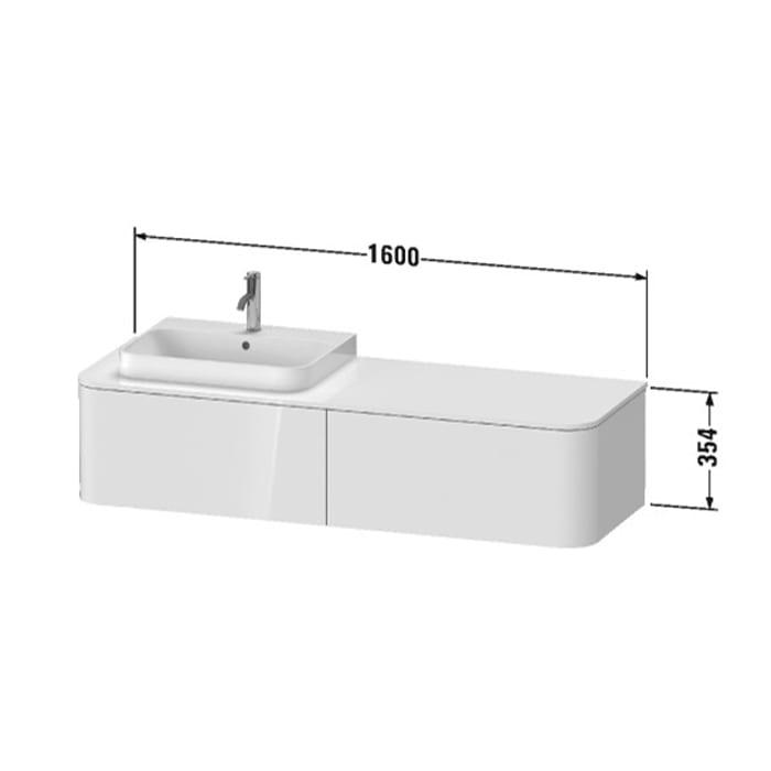 Тумба подвесная Duravit Happy D.2 Plus HP4944L9292 160x55