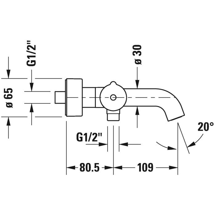 Смеситель для ванны Duravit С.1 C15220000010