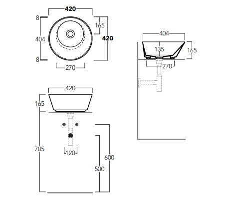 Раковина накладная Simas Wave WA01 bi*0 42х42