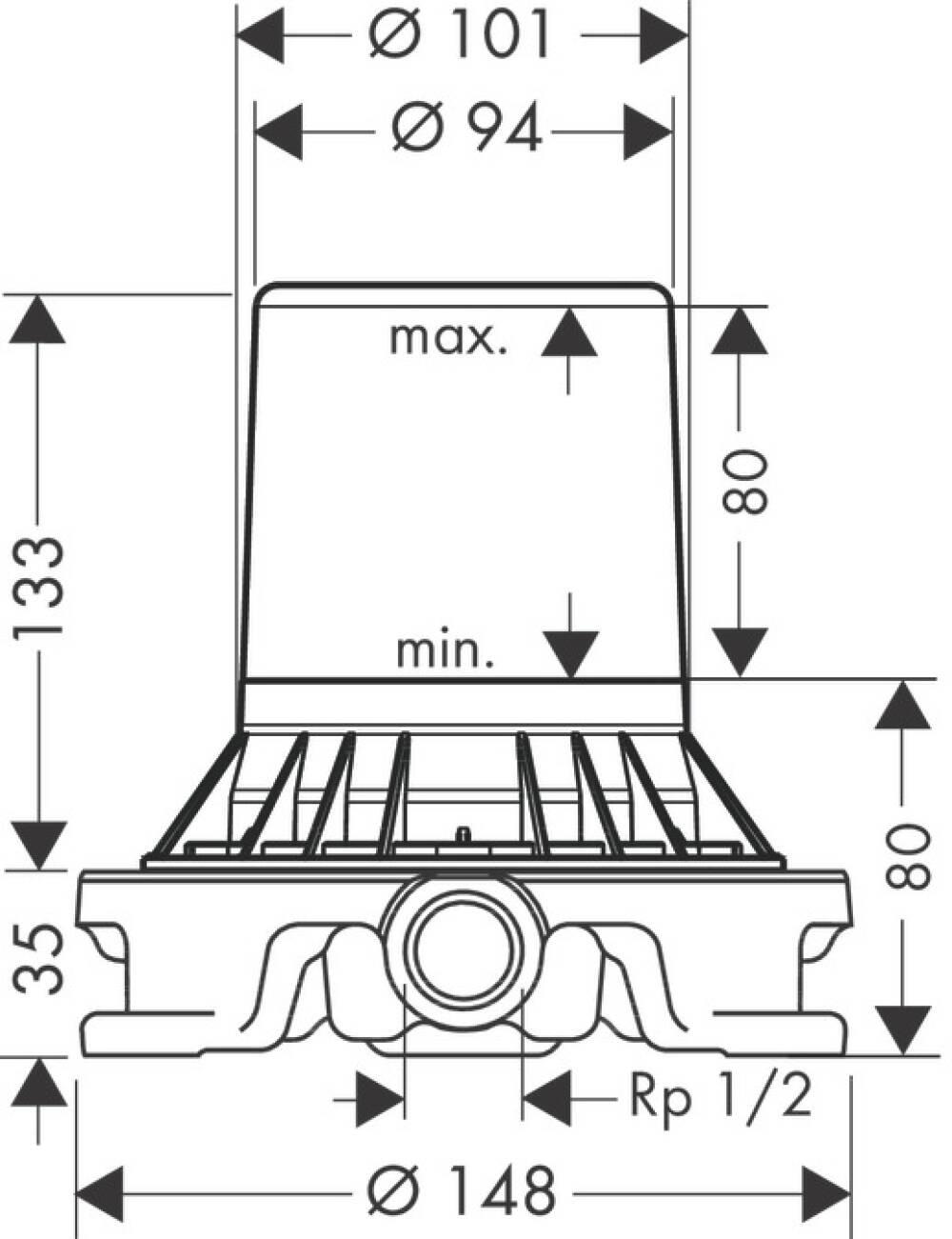 Встроенный элемент для смесителя Axor Universal 10452180