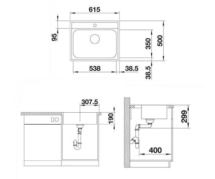 Мойка кухонная Blanco Lemis 6-IF 525108 61.5x50