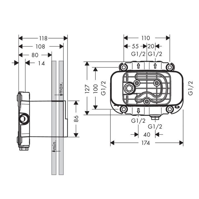 Встроенный элемент для термостата Axor One 45710180