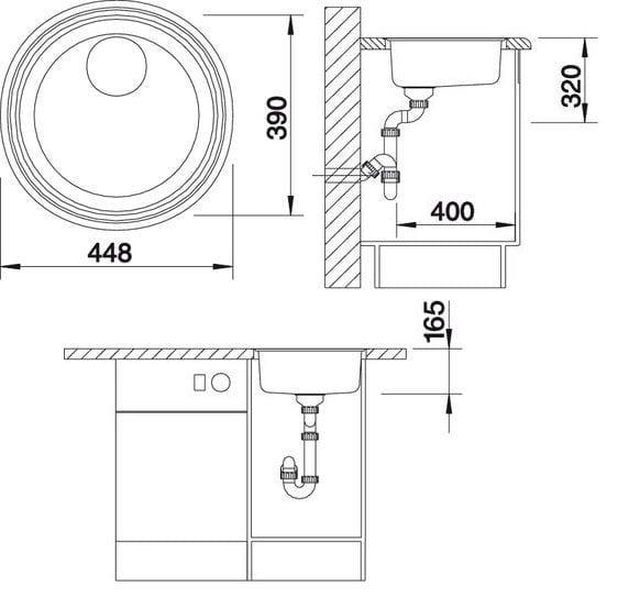 Мойка кухонная Blanco RondoSol-IF 514647 44.8х44.8