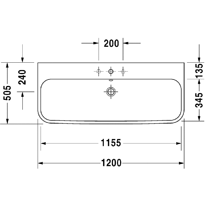 Раковина для мебели Duravit Happy D.2 2318120027 120x50.5