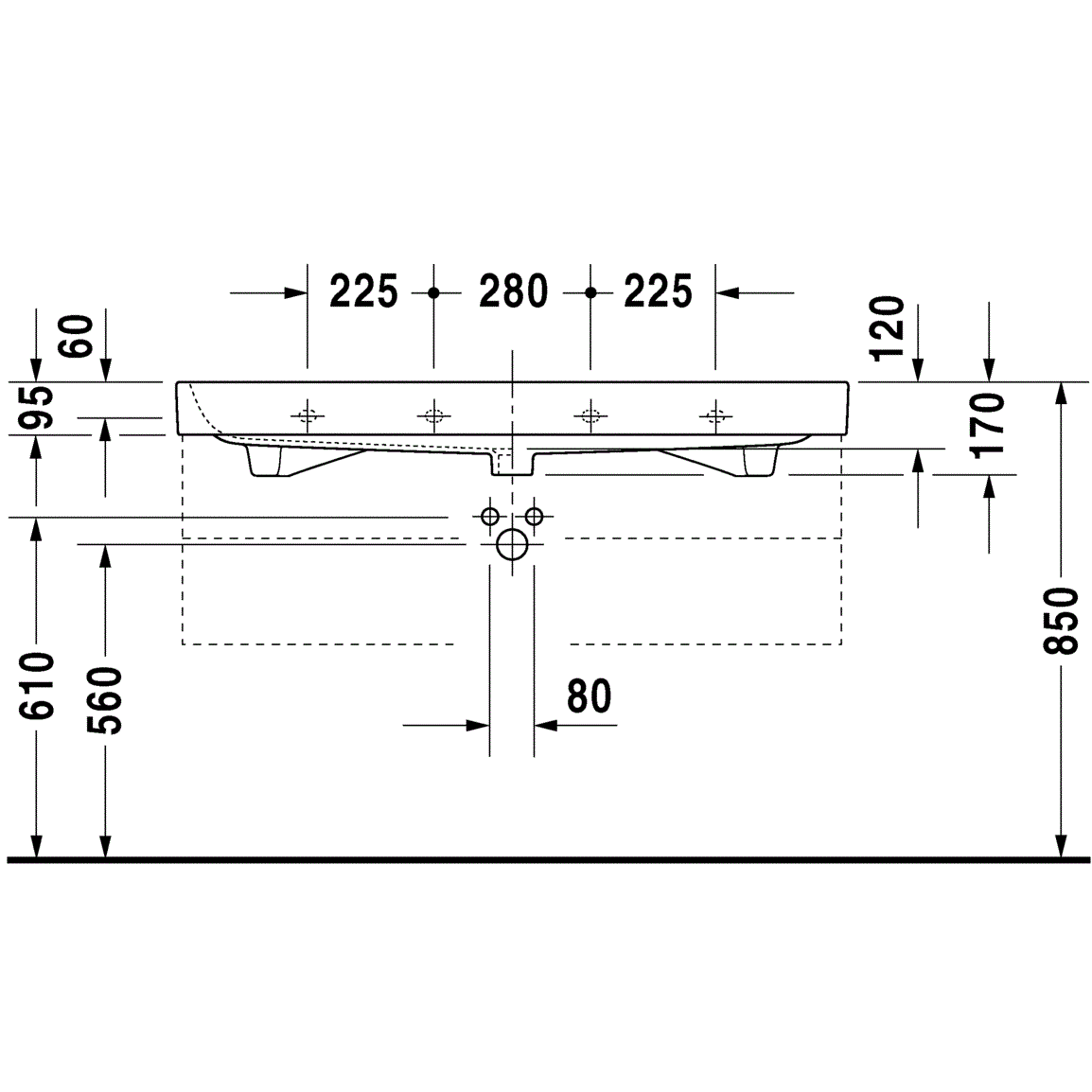 Раковина для мебели Duravit Happy D.2 2318120027 120x50.5