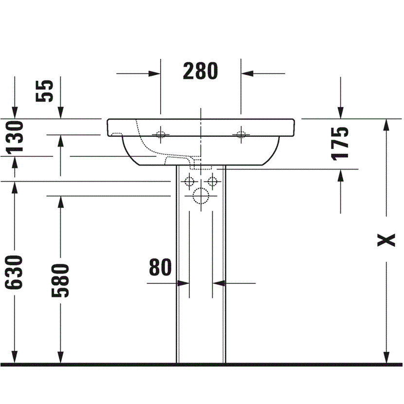 Раковина для мебели Duravit D-Code 03426500302 65x48