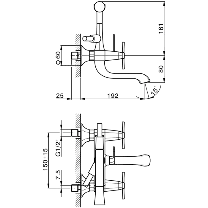 Смеситель для ванны Cisal Cherie CX0001006T
