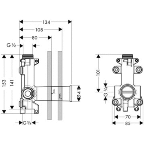 Встроенный элемент для запорного вентиля Axor ShowerCollection 10971180