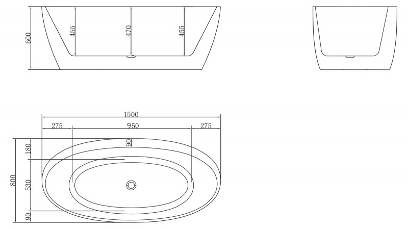 Ванна отдельностоящая BelBagno BB404-1500-800 150x80