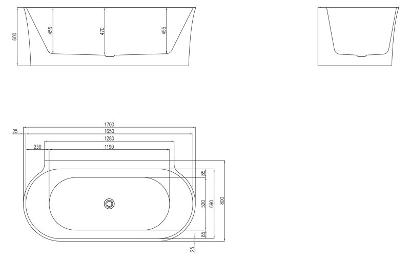 Ванна отдельностоящая BelBagno BB409-1700-800 170x80