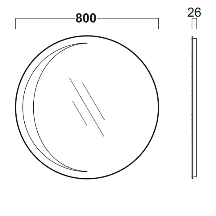 Зеркало Simas Henges Mezzaluna HES04