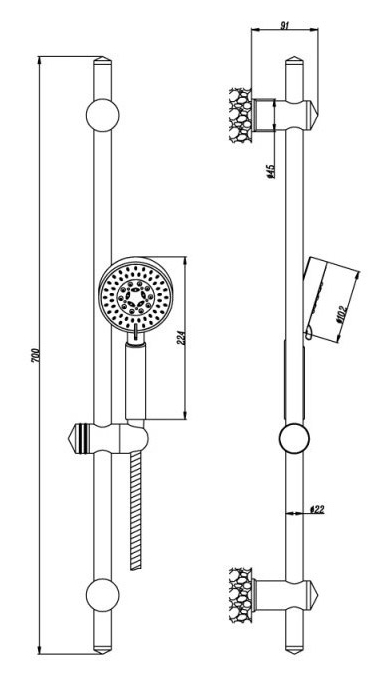 Душевой гарнитур BelBagno Oglio OGL-SAL-CRM