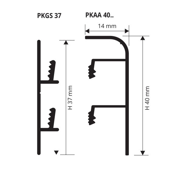Плинтус Progress Profiles Proskirting PKAA 40 2 м. (серебро), без клеящего слоя