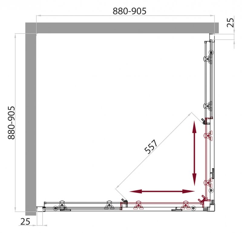 Душевой уголок BelBagno Sela SELA-A-2-90-C-Cr 90x90